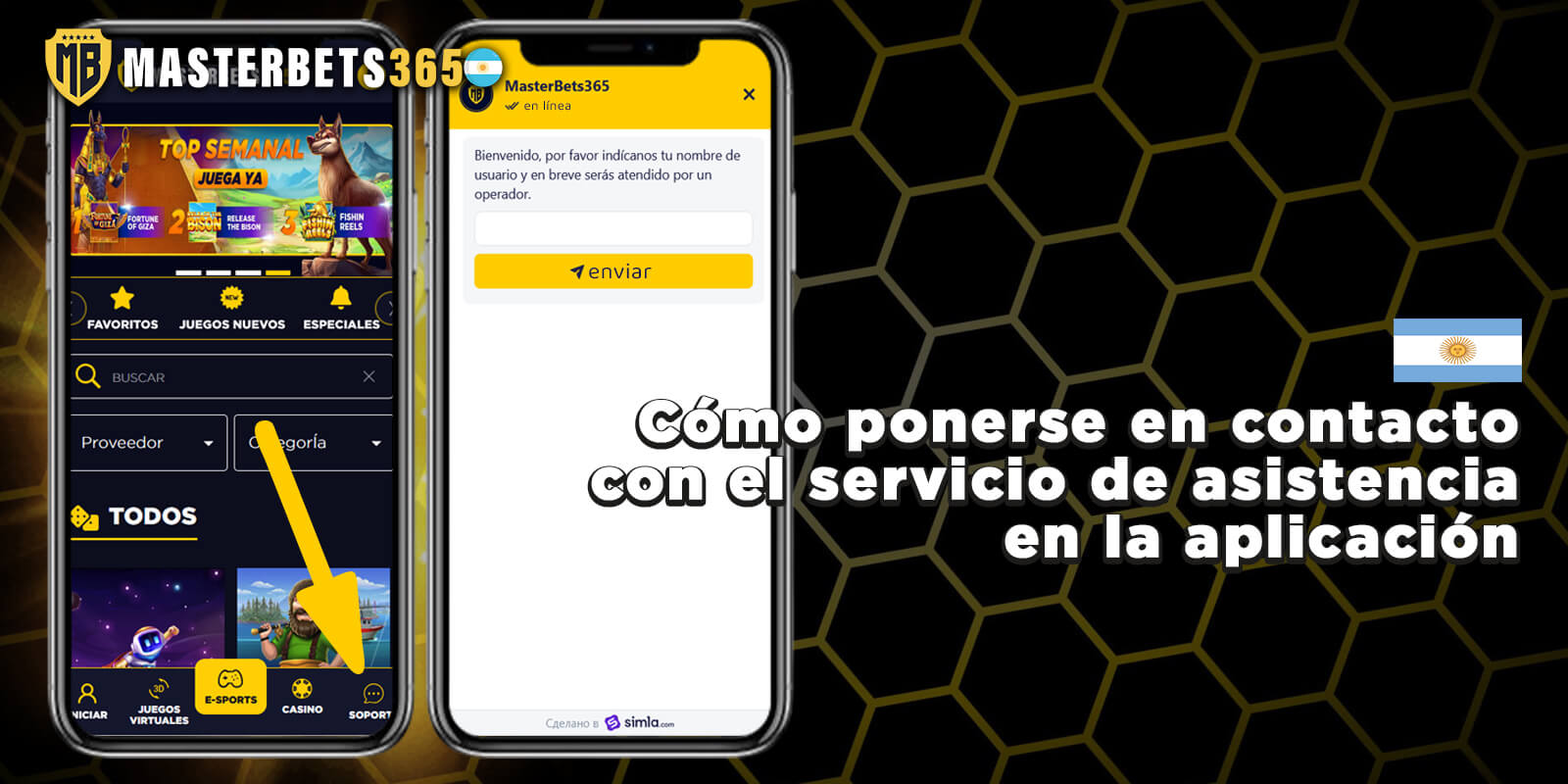 Cómo ponerse en contacto con el servicio de asistencia en la aplicación